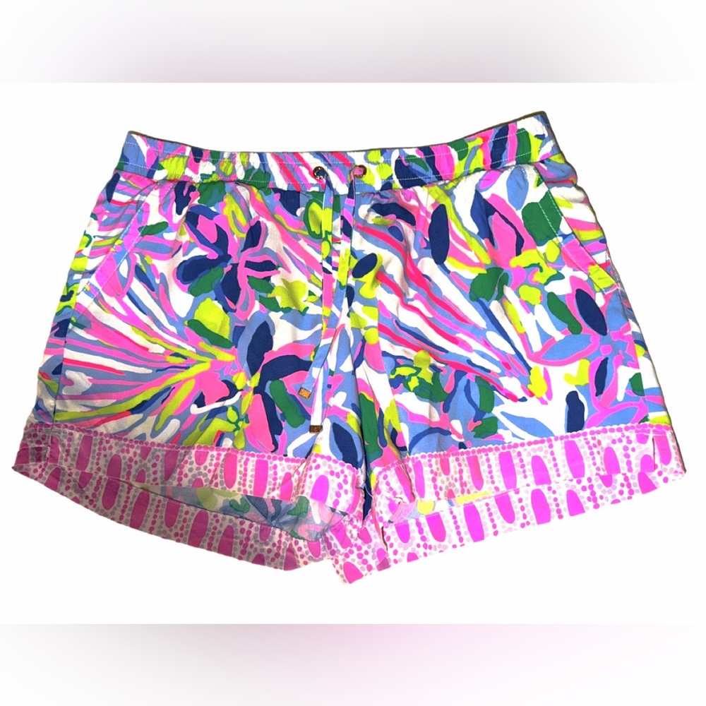 Lilly Pulitzer Womens sz med Rayonne colorful lightweight shorts with drawstring - Picture 4 of 12